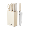 CAROTE 8PCS Kitchen Knife Bock Set, Stainless Steel Razor-Sharp Blade,Essential Knife Set with Block, Dishwasher Safe